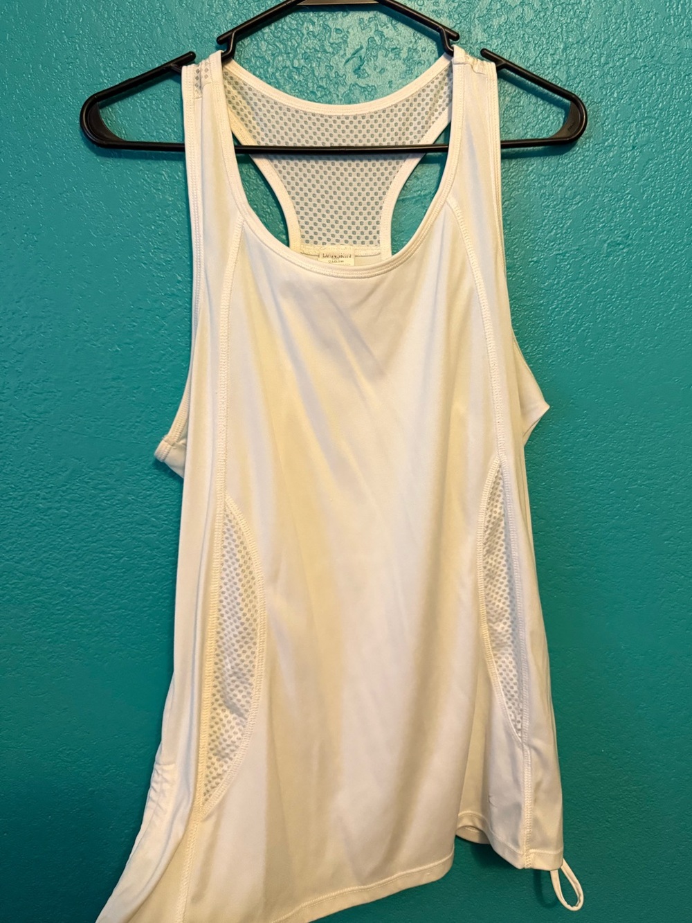 Danskin White Mesh Racerback Workout Tank